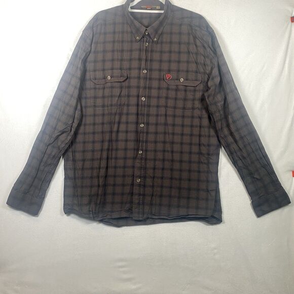 Fjällräven Men’s Button Down Shirt XXL Long Sleeve Outdoor Hiking Casual - Picture 1 of 15